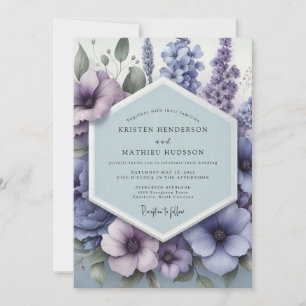 Invitation Mariage Floraison Pastorale Pervenche