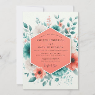 Invitation Mariage Floraison Printanière de Corail et de Sarc