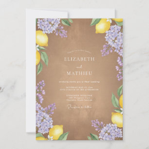 Invitation Mariage Floraison Rustique Lilas-Citron