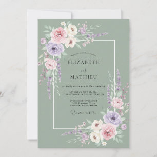 Invitation Mariage Floral à la Fleur de Sauge