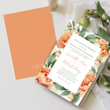 Mariage Floral à l'Aquarelle de Pêche Élégant