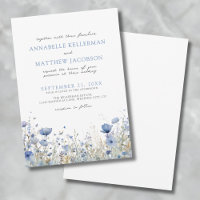 Mariage Floral Aquarelle Fleur Sauvage Bleue