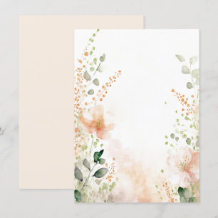 Invitation Mariage floral aquarelle orange et pêche vierge