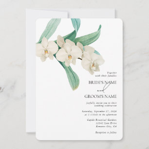 Invitation Mariage Floral Aquarelle Orchidées Blanches