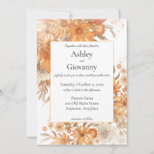 Mariage Floral Aquarelle Rustique d'Automne