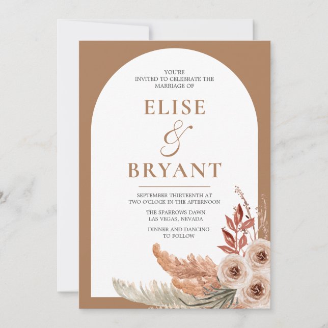 Invitation Mariage Floral Arch Bohème Moderne (Devant)
