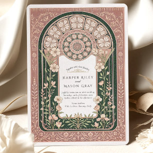 Invitation Mariage Floral Art Nouveau complexe