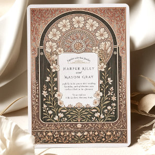 Invitation Mariage Floral Art Nouveau complexe