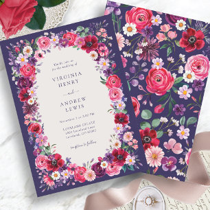 Invitation Mariage Floral Audacieux