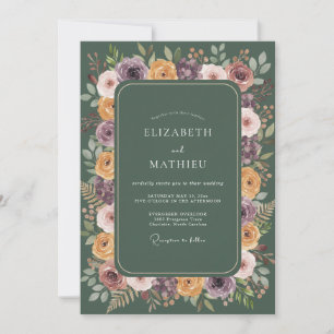 Invitation Mariage Floral Automnal au Plum
