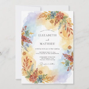 Invitation Mariage Floral Automnal Ochre