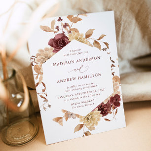 Invitation Mariage Floral Automnal Romantique