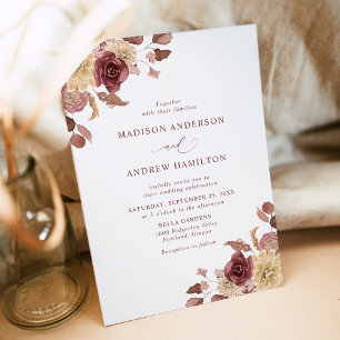 Invitation Mariage Floral Automnal Romantique