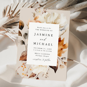 Invitation Mariage Floral Automnal Rustique