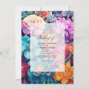 Invitation Mariage Floral aux Tons de Bijoux
