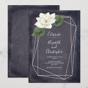 Invitation Mariage floral blanc Magnolia