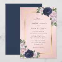 Mariage floral bleu bleu bleu marine