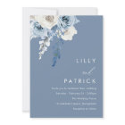 Mariage floral bleu et blanc moderne