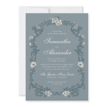 Mariage Floral Bleu Poussiéreux Vintage