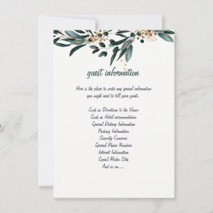 Invitation Mariage FLORAL BLEU PROFOND ÉLÉGANT