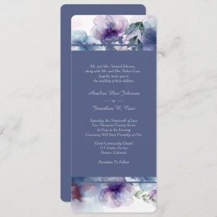 Invitation Mariage floral bleu romantique