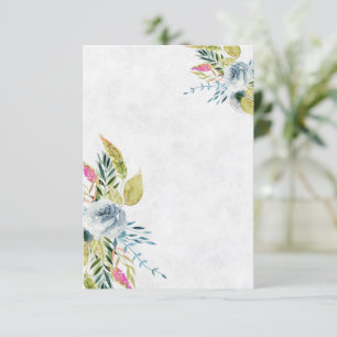 Invitation Mariage floral bleu vierge