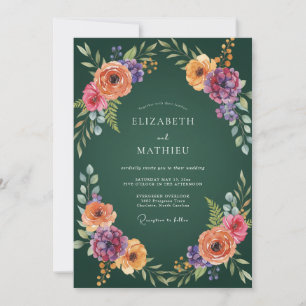 Invitation Mariage Floral Bloom Émeraude