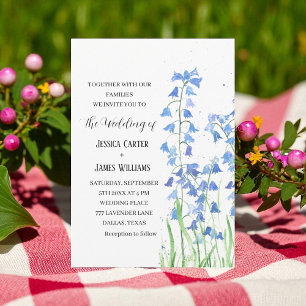 Invitation Mariage floral Bluebells Watercolor
