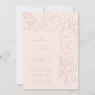Invitation Mariage Floral Bohème à Lumière Atténuée