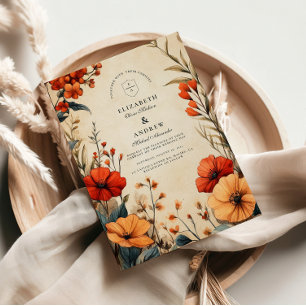 Invitation Mariage Floral Bohème Automnal