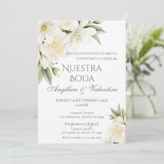 Invitation Mariage Floral Bohème Espagnol