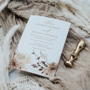 Invitation Mariage floral bohème moderne