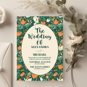Invitation Mariage Floral Bohème Rétro
