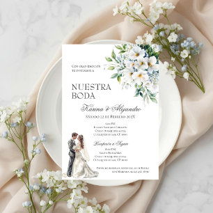 Invitation Mariage Floral Boho espagnol