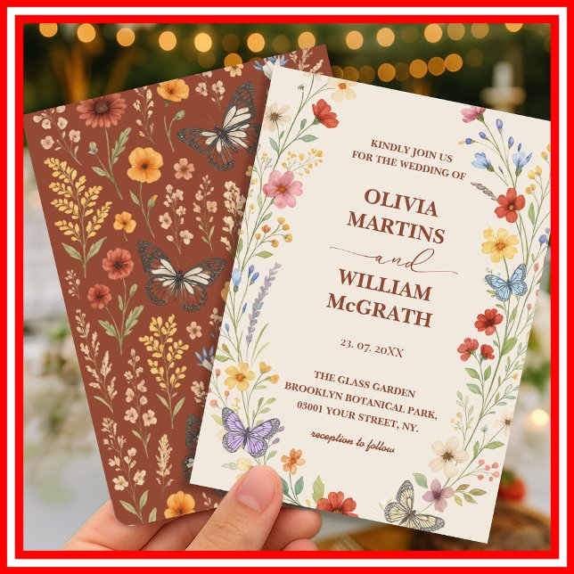 Invitation Mariage Floral Boho Terracotta (Créateur téléchargé)
