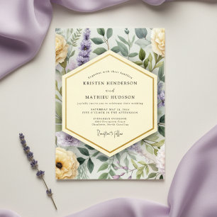 Invitation Mariage Floral Botanique à la Lavande