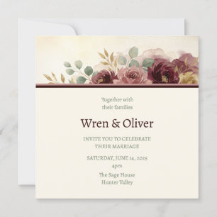 Invitation Mariage Floral Bourdon Blush