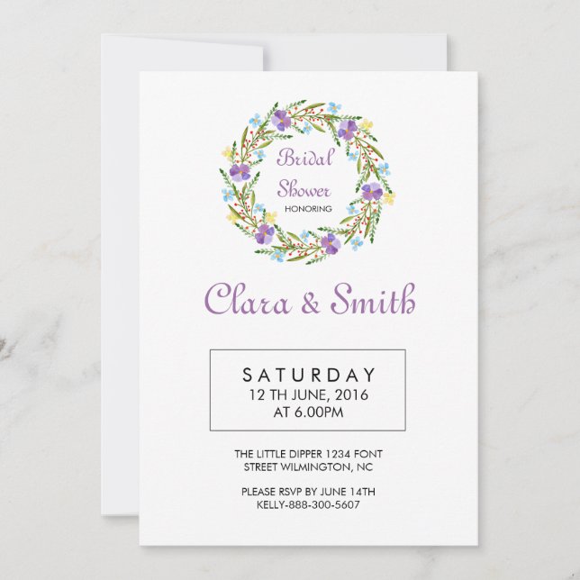 Invitation mariage Floral Bridal (Devant)