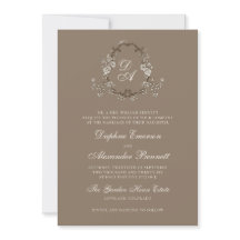 Mariage Floral Brun Vintage avec Monogramme