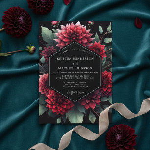 Invitation Mariage Floral Burgonde Opulent