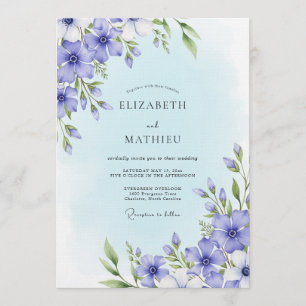 Invitation Mariage Floral Caprice Pervenche