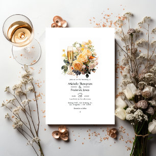 Invitation Mariage Floral Champagne