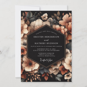 Invitation Mariage Floral Chiaroscuro Cuivre
