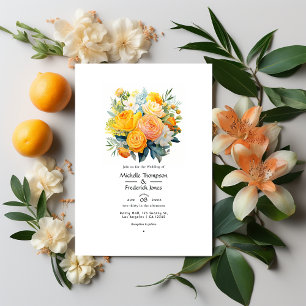 Invitation Mariage Floral Citron