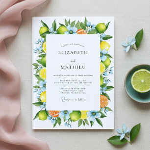 Invitation Mariage Floral Citron Vert Romance
