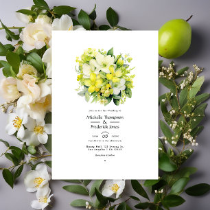 Invitation Mariage Floral Cyber Lime