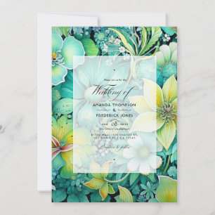 Invitation Mariage Floral Cyber Lime