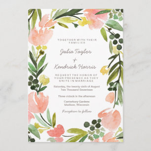 Invitation Mariage floral d'aquarelle botanique élégante