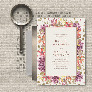 Invitation Mariage floral d'automne tropical