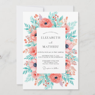 Invitation Mariage Floral de Bois de Corail